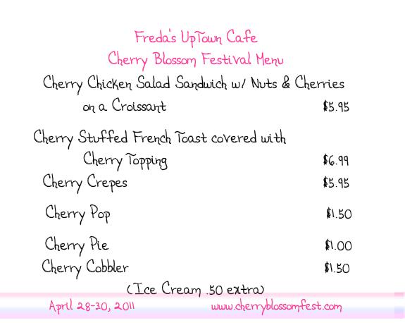 Freda's UpTown Cafe Menu