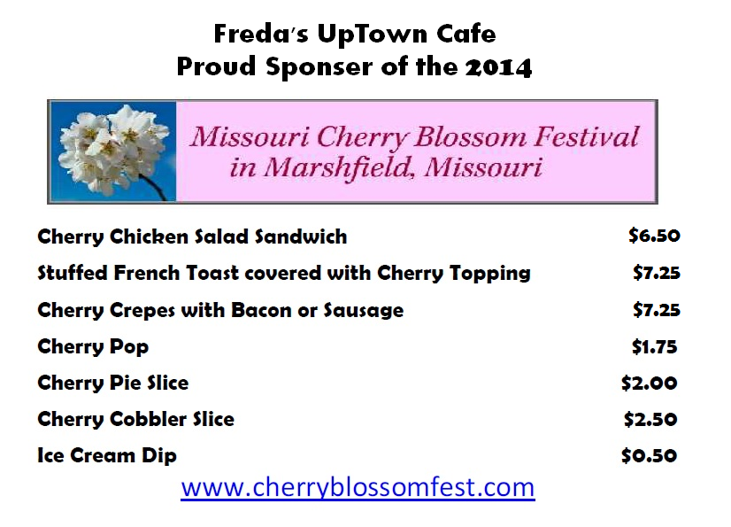 Up Town Cafe Cherry Blossom Menu